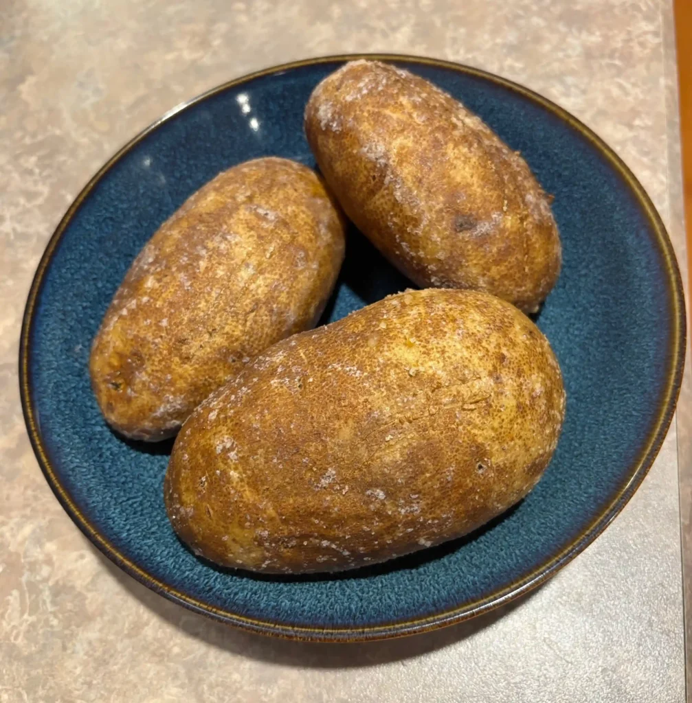 loaded baked potato after baking