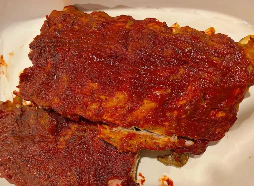 baby back spare ribs with chipotle barbeque sauce unmodified