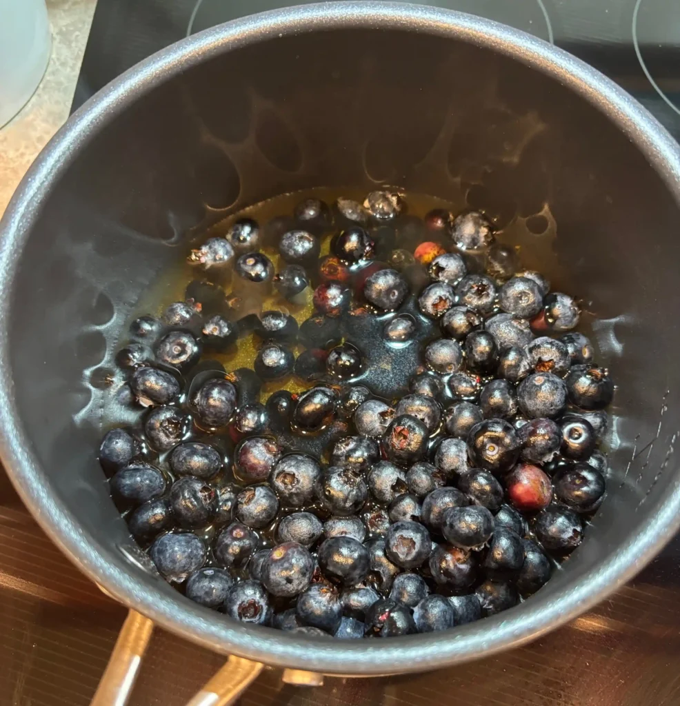 Almond-Maple Spiced Blueberry Sauce blueberry sauce cooking