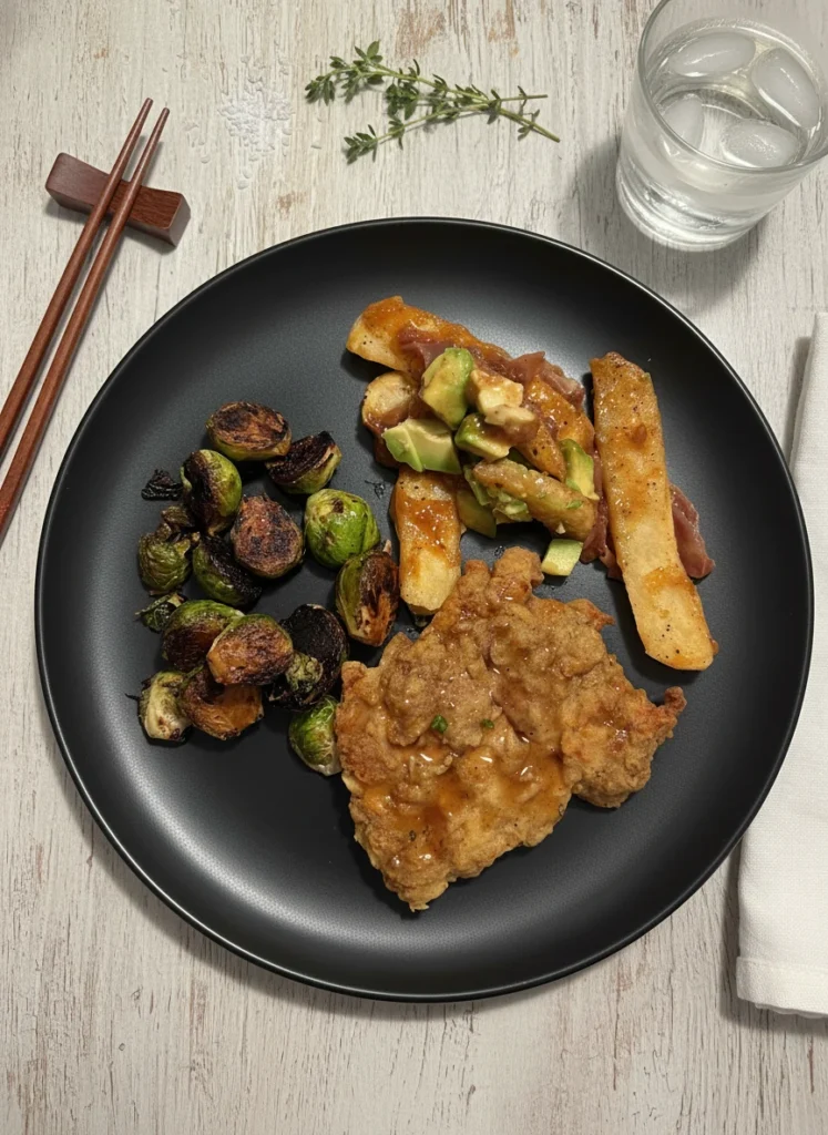 curry fried chicken meal