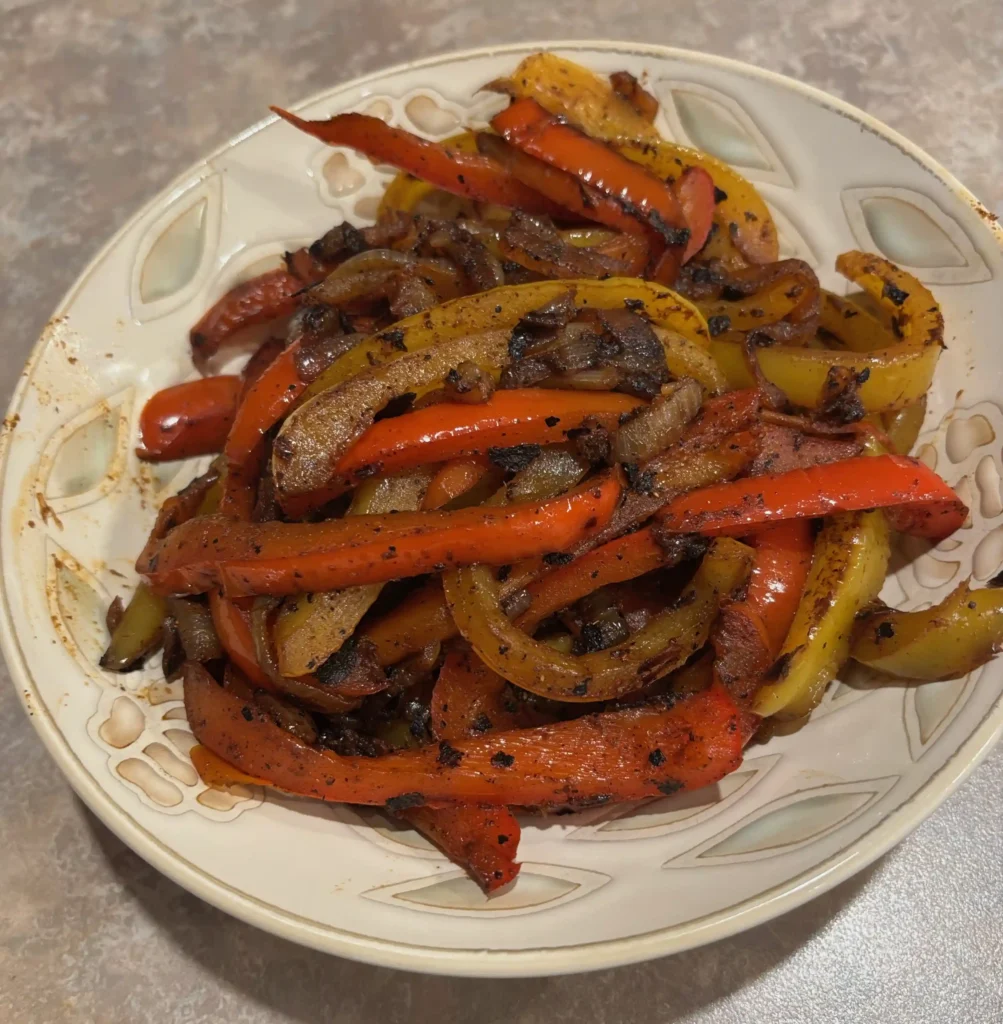 easy fajita style shrimp and grits cooked pepper onion