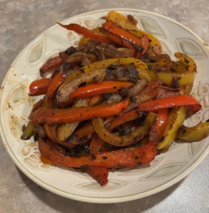 easy fajita style shrimp and grits cooked pepper onion
