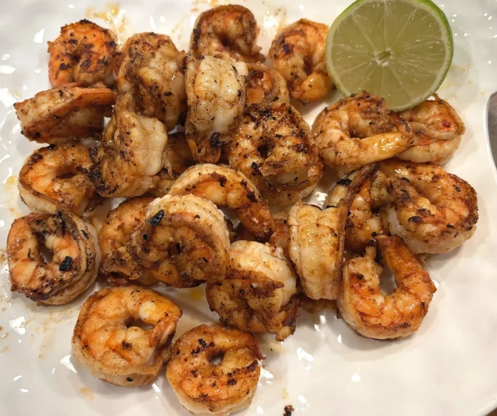 easy fajita style shrimp and grits cooked shrimp