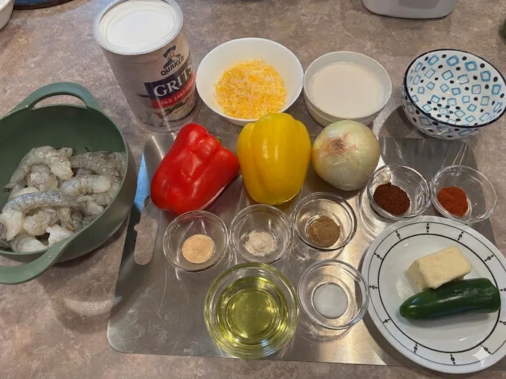 easy fajita style shrimp and grits ingredients