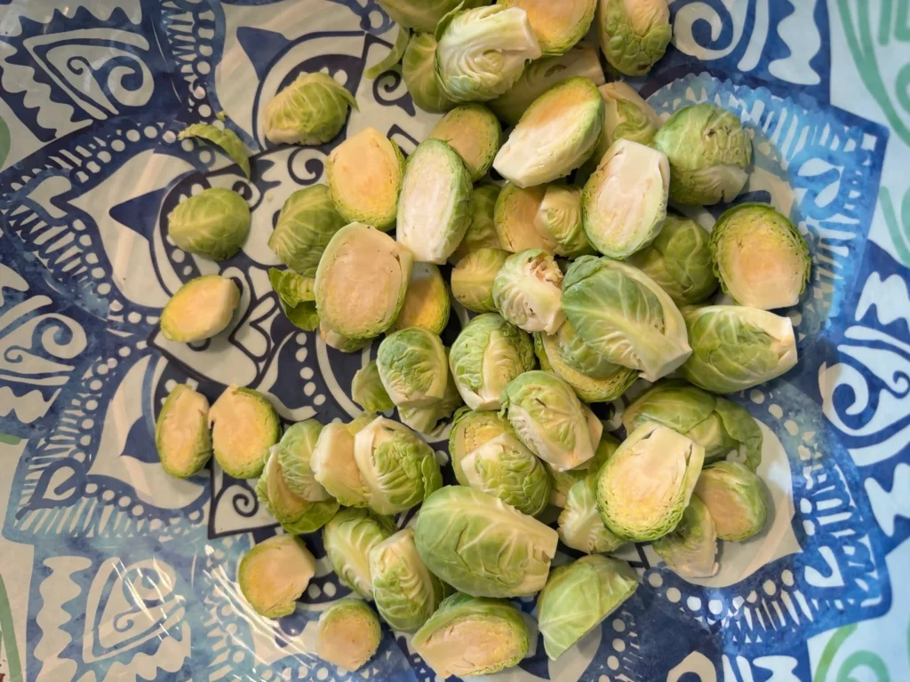 garlic parm roasted brussels sprouts cleaned