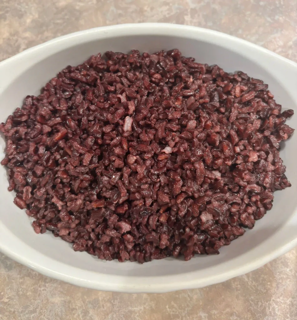 simple savory vegan buttered black rice