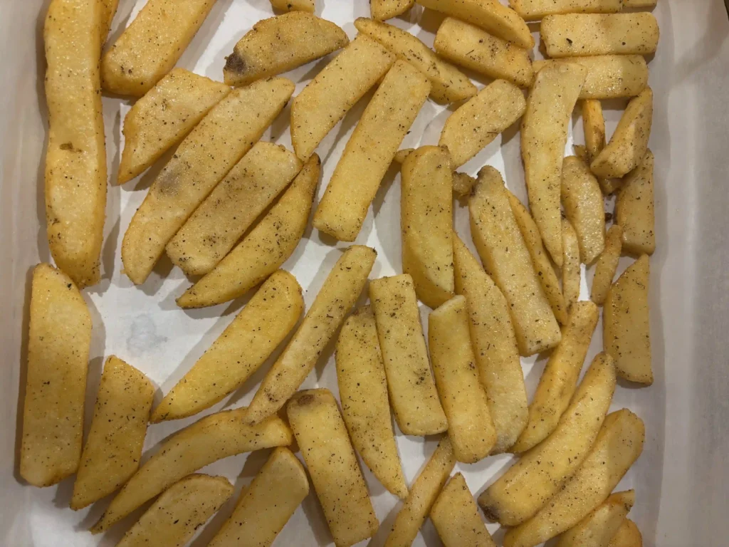 The Loaded Avocado Poutine steak fries prep