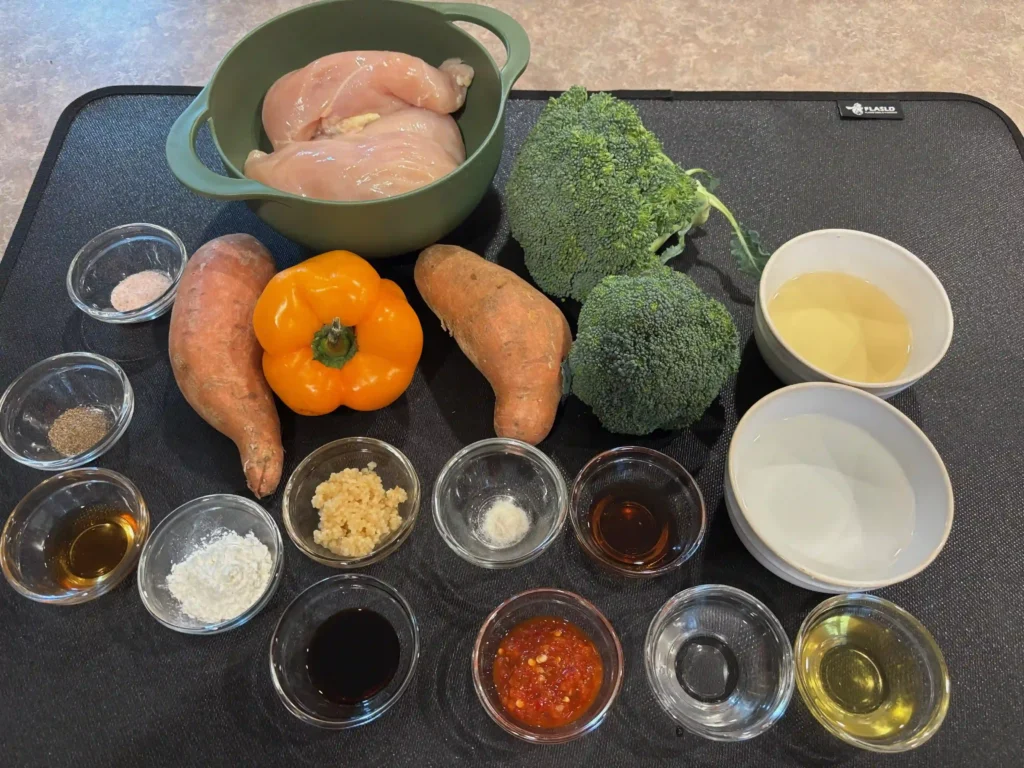 sweet and spicy chicken with mixed vegetables ingredients