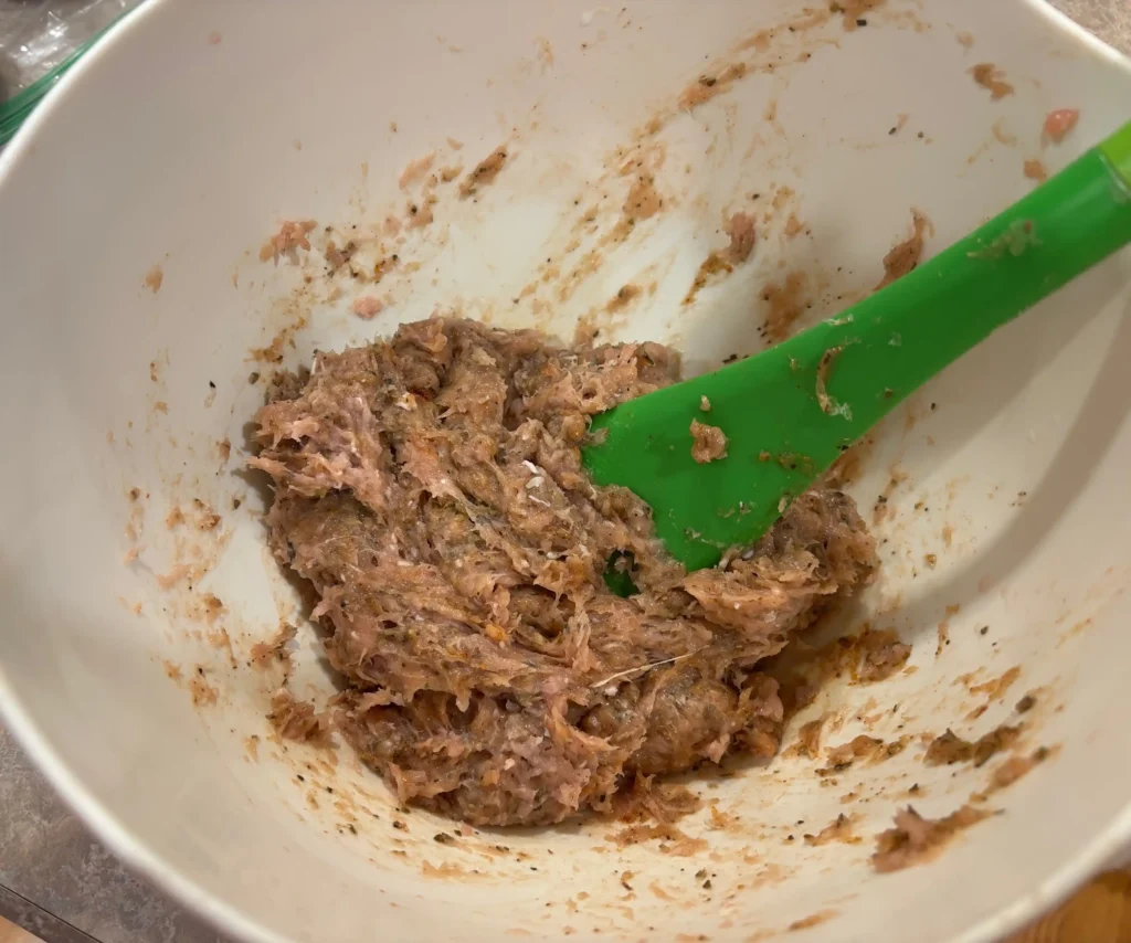italian style chicken sausage patties mixing