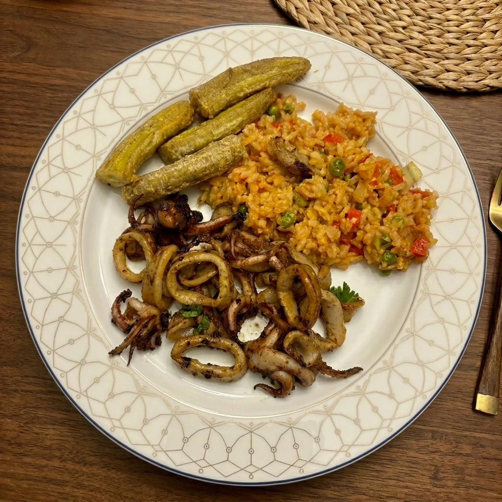 mediterranean herb seared calamari meal