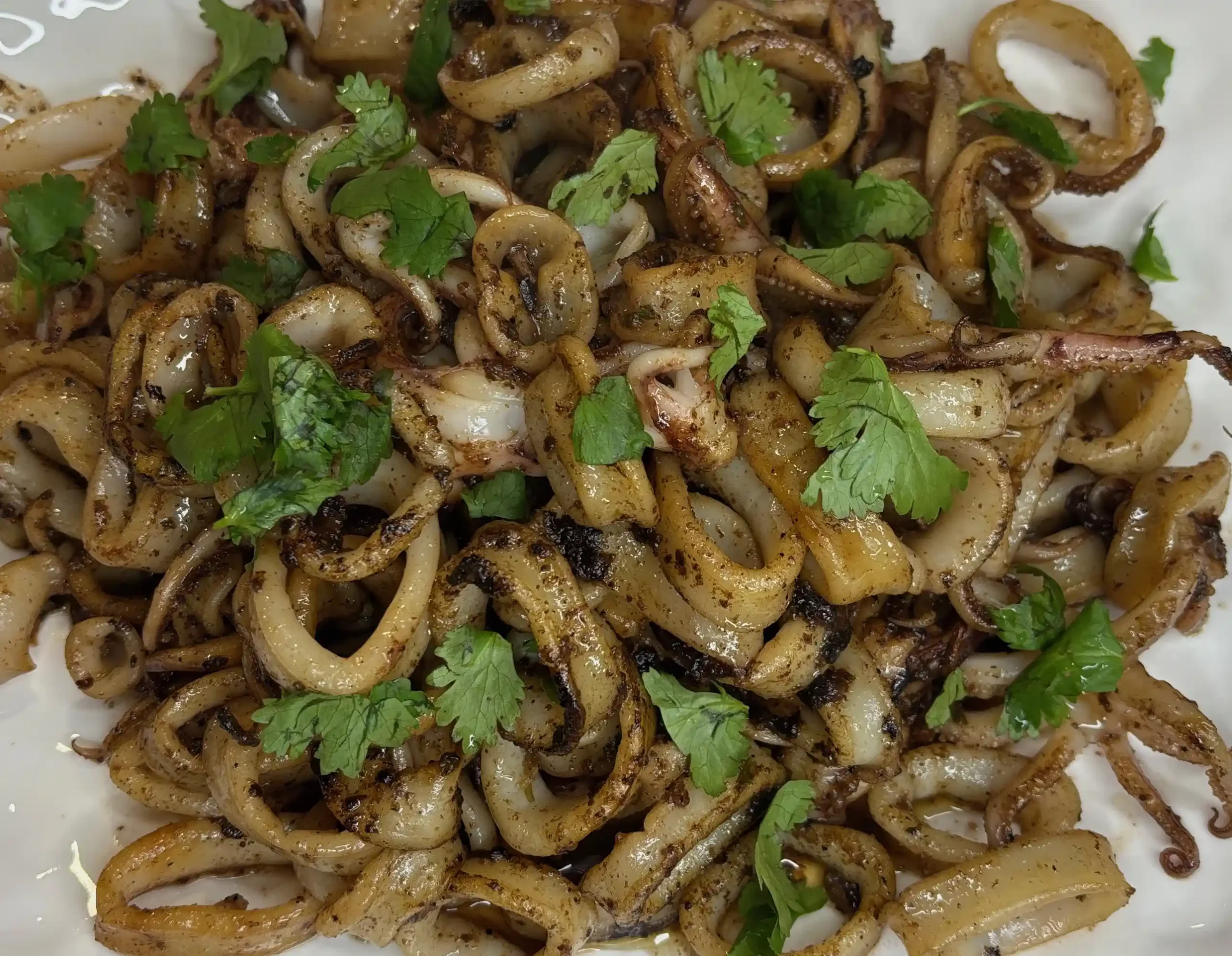 Mediterranean Herb-Seared Calamari mediterranean herb seared calamari close look