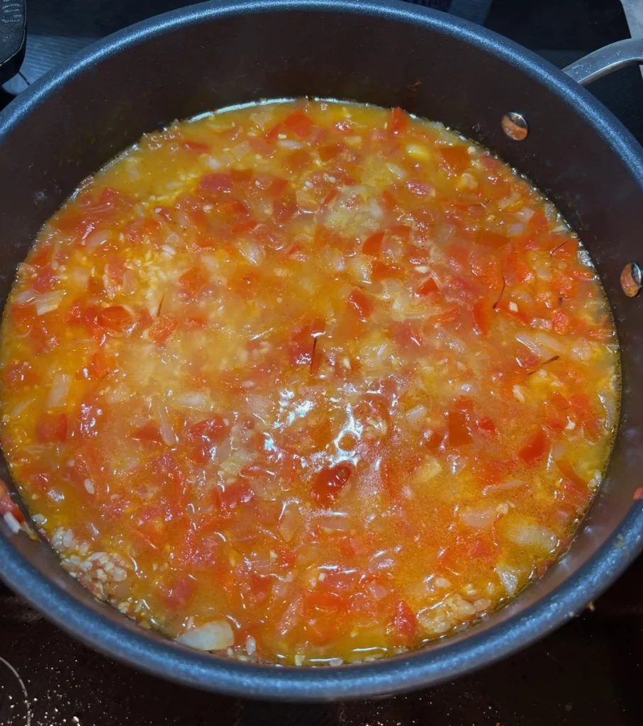 Spanish Style Turkey Sausage Paella turkey sausage paella add broth