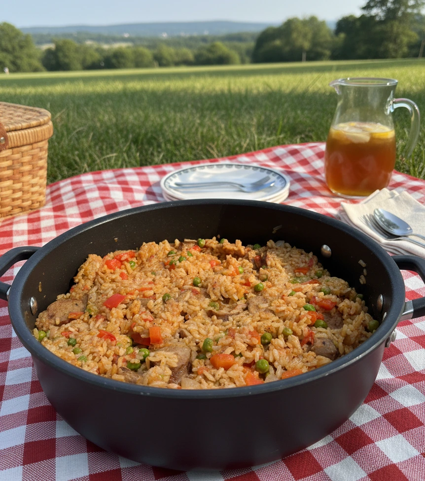 Spanish Style Turkey Sausage Paella turkey sausage paella