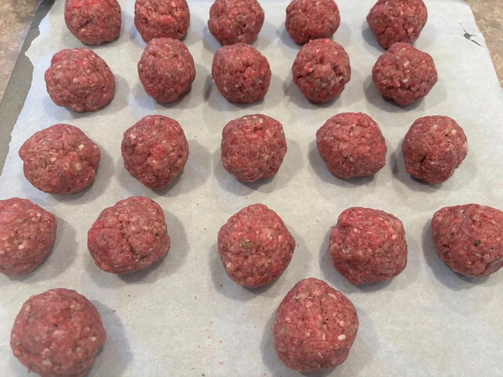 Baked Italian Meatballs baked italian meatballs ready to bake