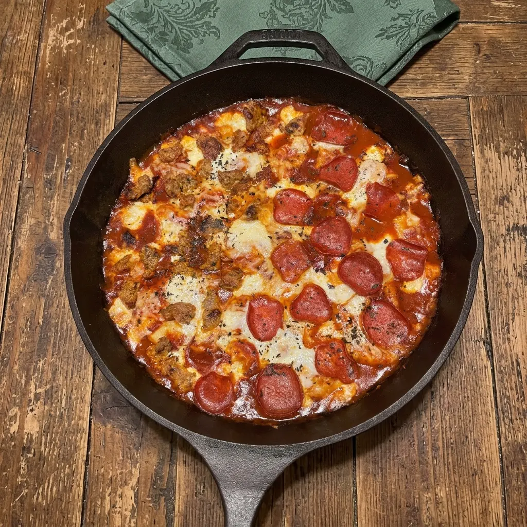 Cast Iron Gnocchi Pizza Bake cast iron gnocchi pizza bake hero