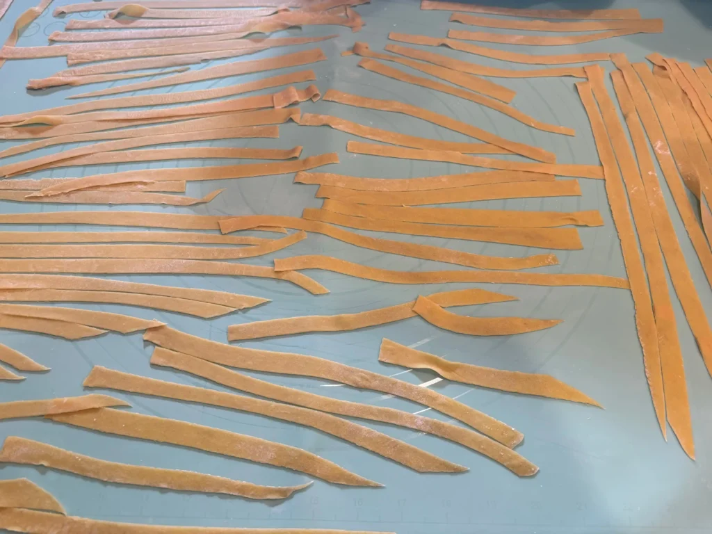 Easy Homemade Ribbon Pasta from Scratch easy homemade ribbon pasta from scratch slicing