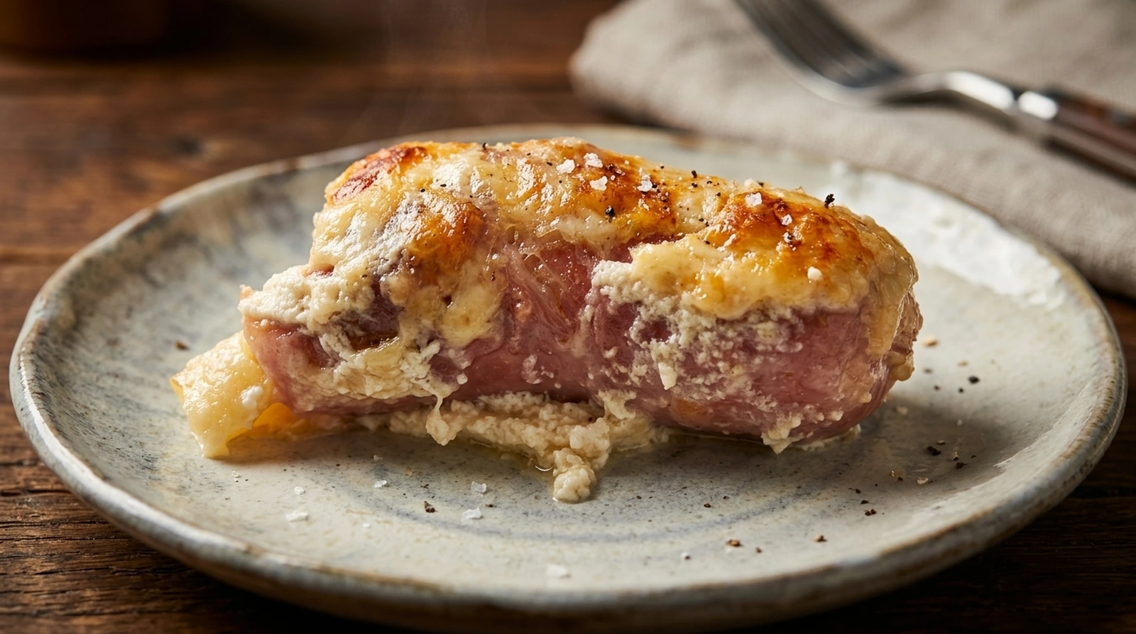 serrano ham wrapped bananas with gruyère hero