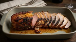 maple soy glazed pork roast hero
